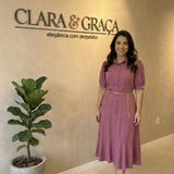 Vestido Chemise Evasê Midi Rosê