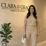 Conjunto Alfaiataria Bege Blusa e Calça Pantalona